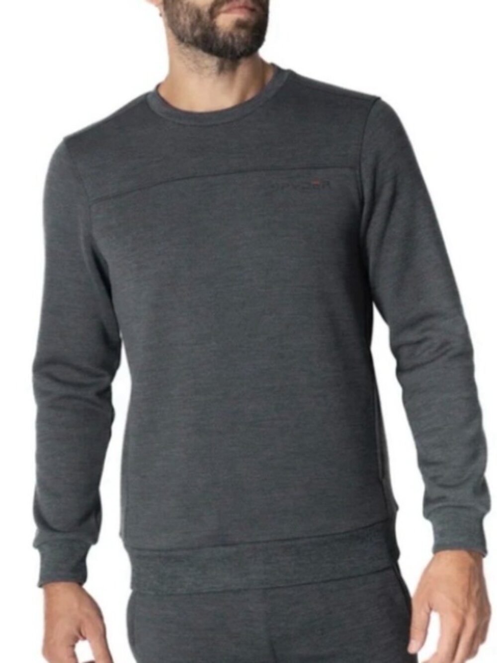 Spyder Active Men's S Gray Crewneck Bonded Fleece Sweatshirt  N1357
